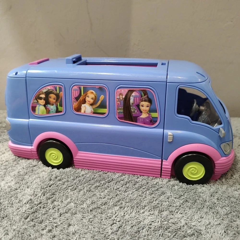 2004‎ Polly Pocket Party Bus RV Van Lights Sounds Rare Vintage Purple Disco
